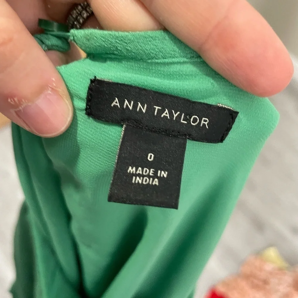 Ann Taylor Green Boho Dress 0